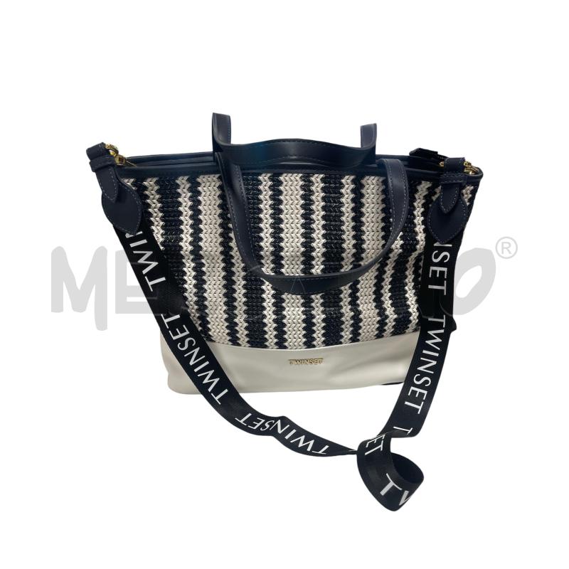 BORSA DONNA TWINSET NUOVA BLU BIANCO  | Mercatino dell'Usato Torino via ceresole 1