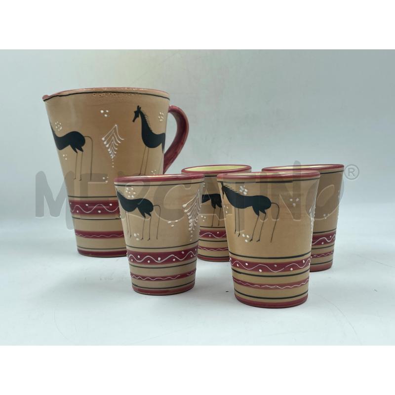 CARAFFA CON TAZZE IN TERRACOTTA DERUTA | Mercatino dell'Usato Torino via ceresole 2