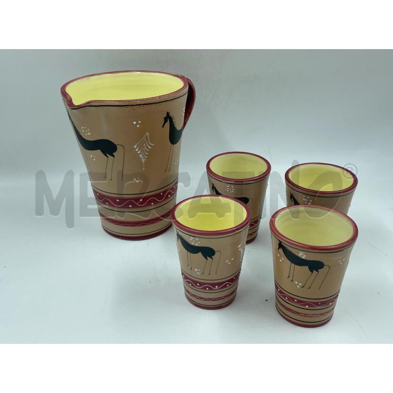 CARAFFA CON TAZZE IN TERRACOTTA DERUTA | Mercatino dell'Usato Torino via ceresole 3