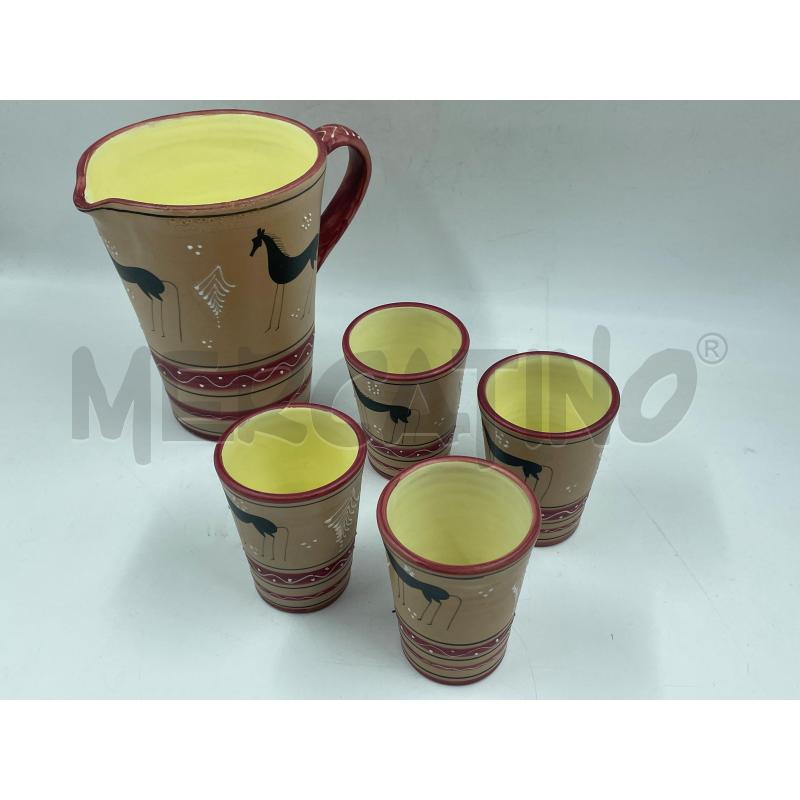 CARAFFA CON TAZZE IN TERRACOTTA DERUTA | Mercatino dell'Usato Torino via ceresole 4