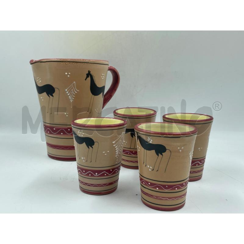 CARAFFA CON TAZZE IN TERRACOTTA DERUTA | Mercatino dell'Usato Torino via ceresole 5