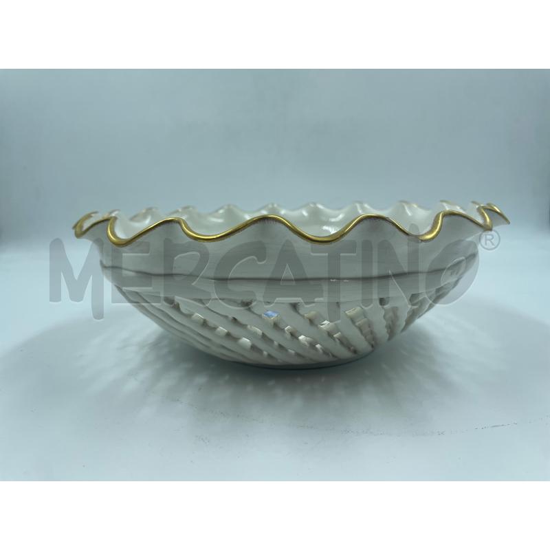 CENTROTAVOLA PORTA FRUTTA IN CERAMICA BORDO ORO | Mercatino dell'Usato Torino via ceresole 4