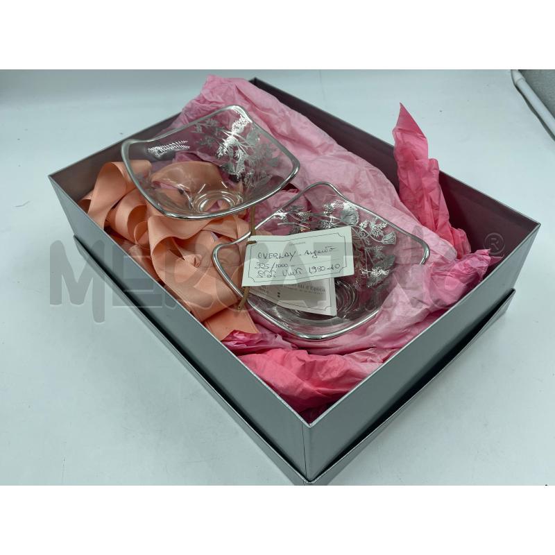CIOTOLE IN CRISTALLO DECORAZIONI ARGENTO ANNI 30 | Mercatino dell'Usato Torino via ceresole 4