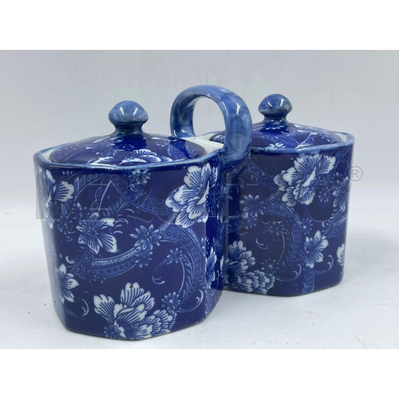 COPPIA BARATTOLO CERAMICA BLU | Mercatino dell'Usato Torino via ceresole 2
