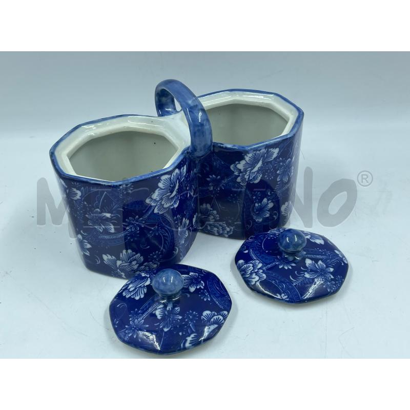 COPPIA BARATTOLO CERAMICA BLU | Mercatino dell'Usato Torino via ceresole 3