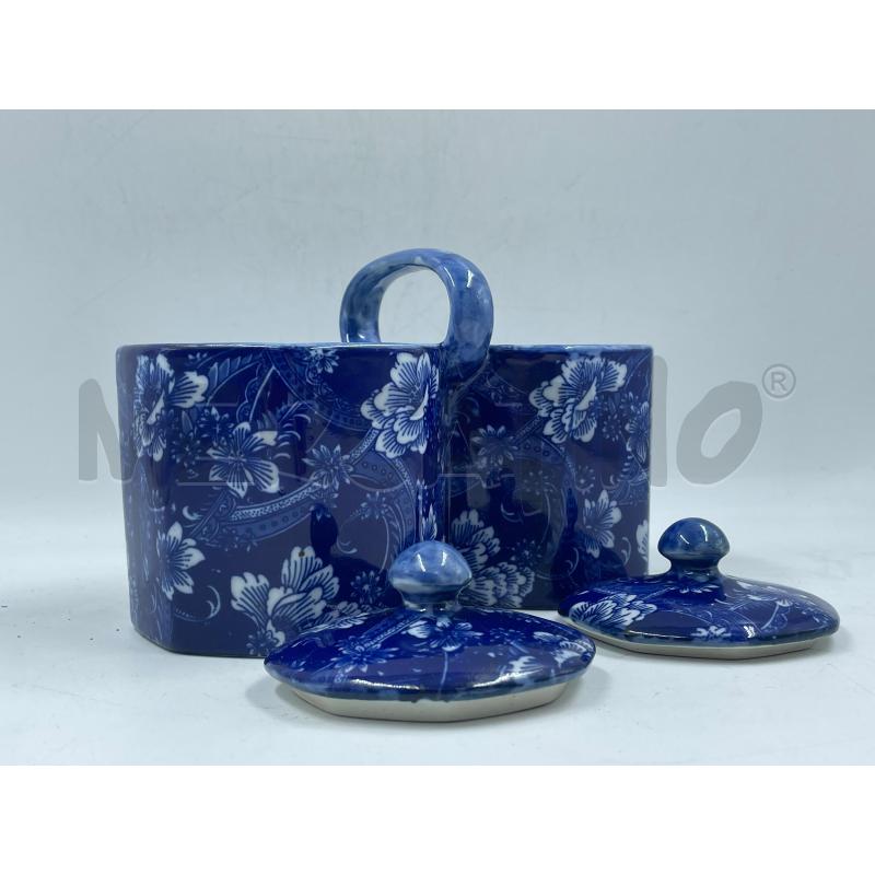 COPPIA BARATTOLO CERAMICA BLU | Mercatino dell'Usato Torino via ceresole 4