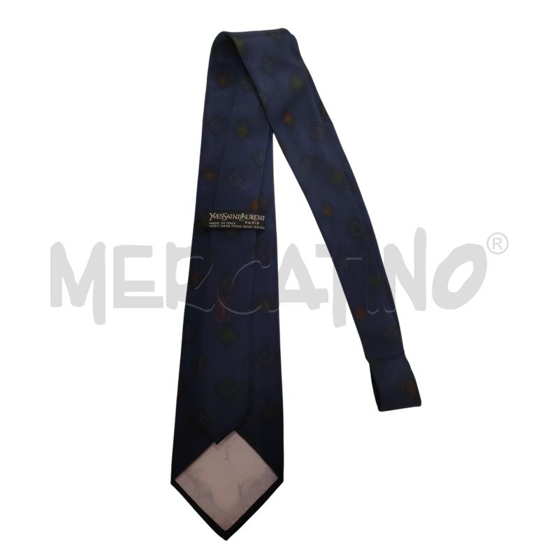 CRAVATTA YVES SAINT LAURENT BLU ROMBI  | Mercatino dell'Usato Torino via ceresole 2