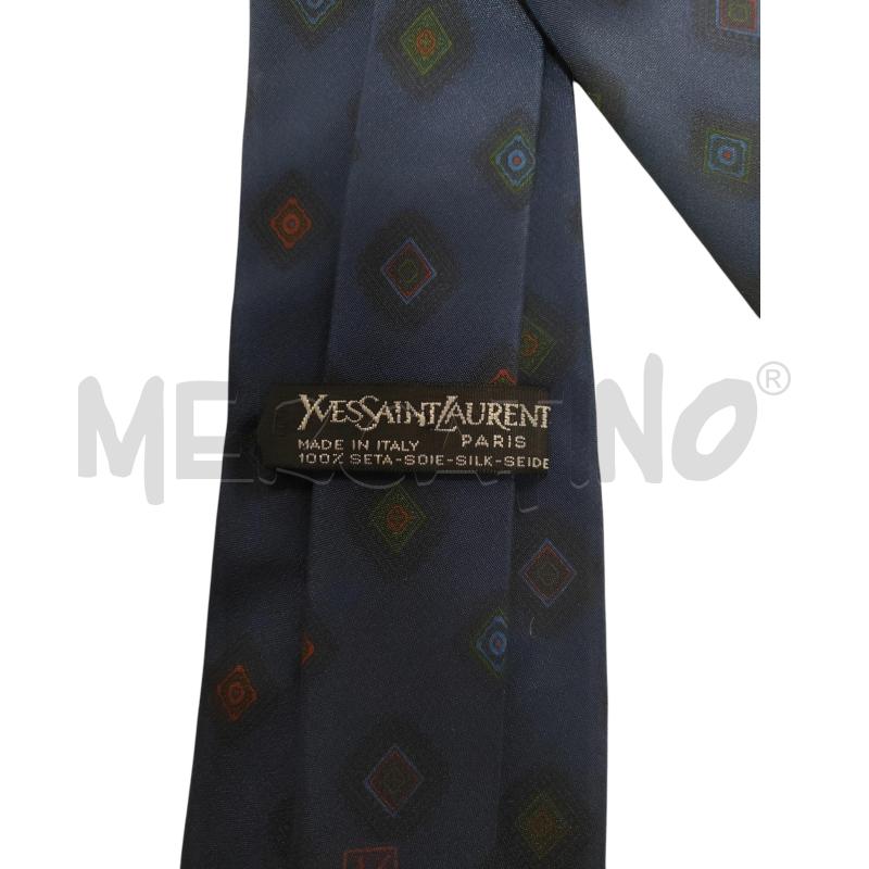 CRAVATTA YVES SAINT LAURENT BLU ROMBI  | Mercatino dell'Usato Torino via ceresole 3