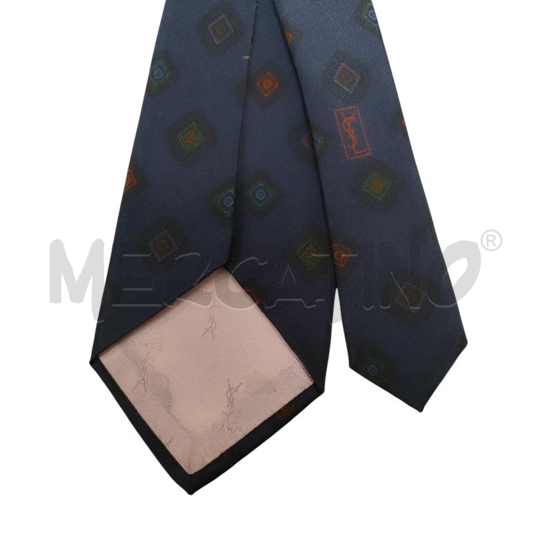 CRAVATTA YVES SAINT LAURENT BLU ROMBI  | Mercatino dell'Usato Torino via ceresole 4