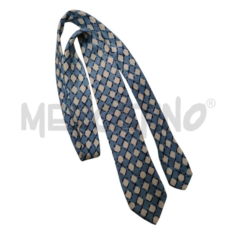 CRAVATTA YVES SAINT LAUREN AZZURRO BIANCO  | Mercatino dell'Usato Torino via ceresole 1