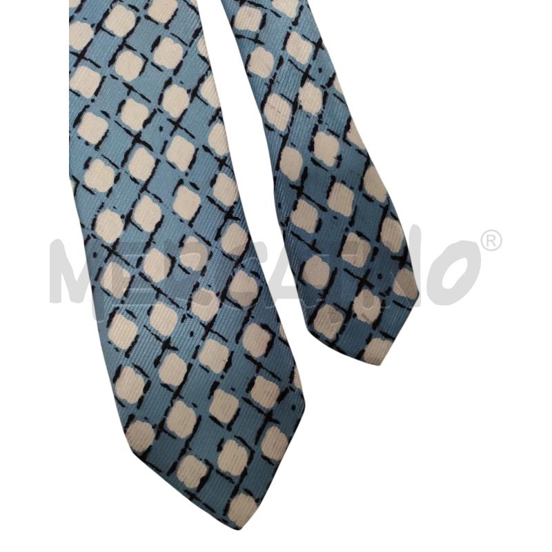 CRAVATTA YVES SAINT LAUREN AZZURRO BIANCO  | Mercatino dell'Usato Torino via ceresole 5