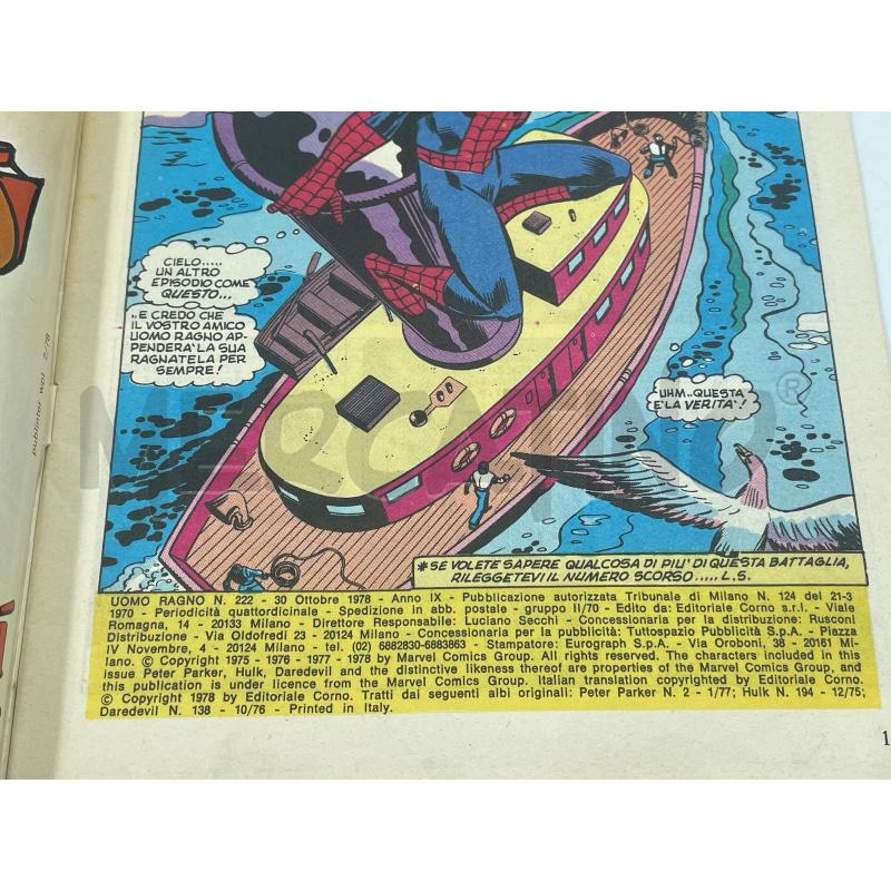 FUMETTO L'UOMO RAGNO EDITORIALE CORNO N.223 | Mercatino dell'Usato Torino via ceresole 4