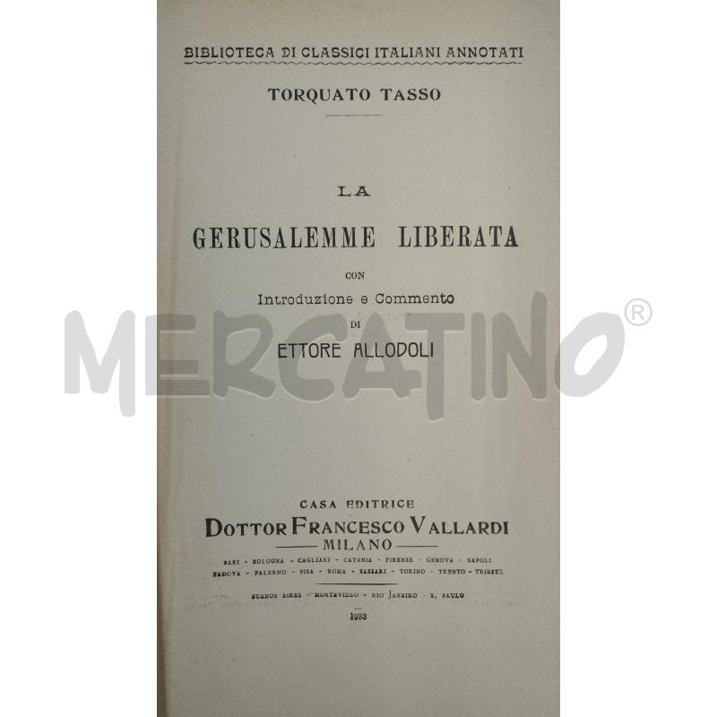 GERUSALEMME LIBERATA ANNO 1933 | Mercatino dell'Usato Torino via ceresole 3