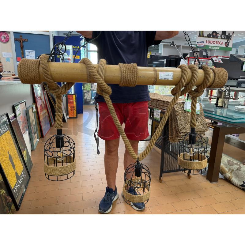 LAMPADARIO LEGNO E CORDE | Mercatino dell'Usato Torino via ceresole 1