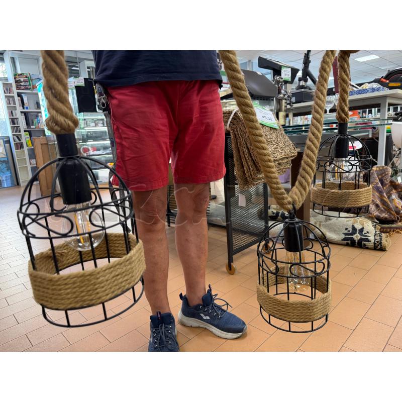 LAMPADARIO LEGNO E CORDE | Mercatino dell'Usato Torino via ceresole 3