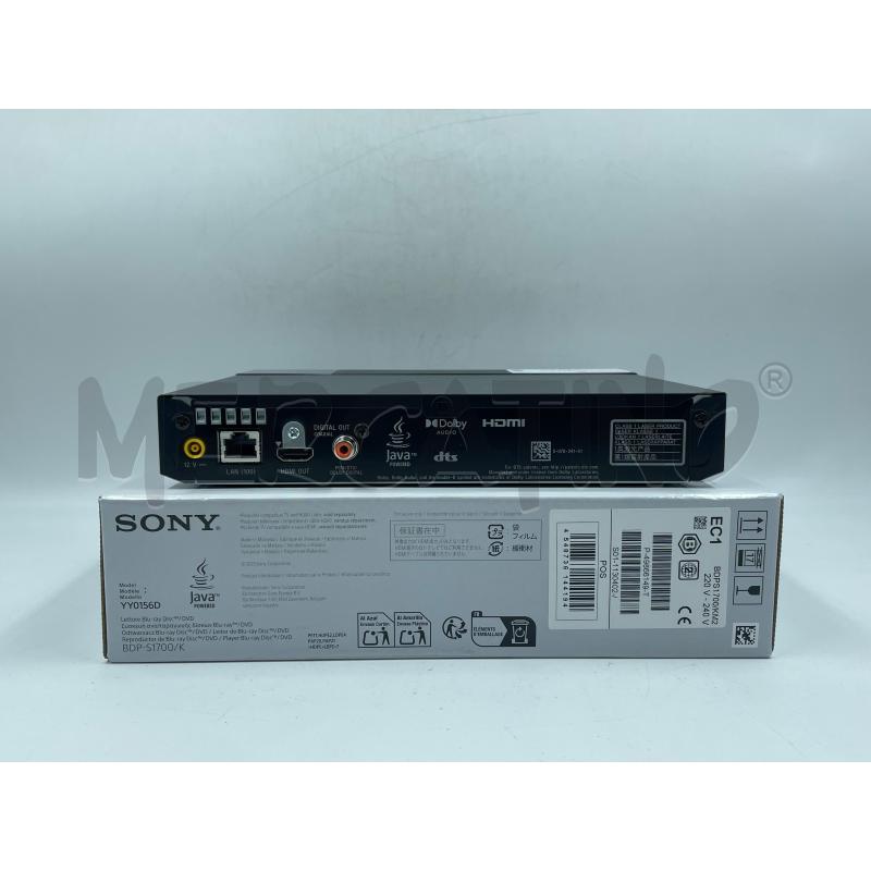 LETTORE BLU RAY SONY S1700K CON GARANZIA | Mercatino dell'Usato Torino via ceresole 4