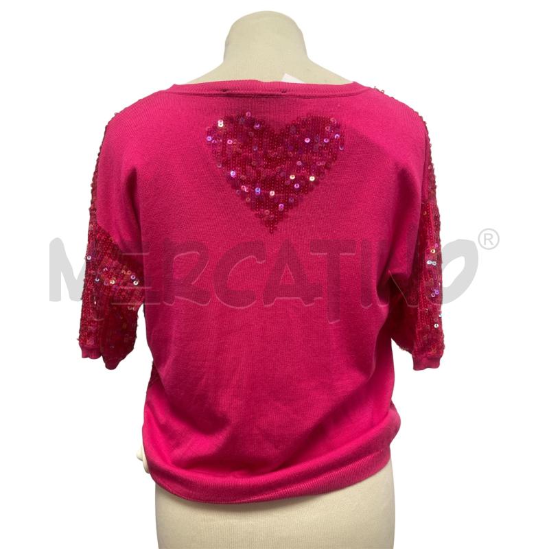 MAGLIONCINO DONNA TWIN SET SIMONA BARBIERI FUCSIA PAILLETTES  | Mercatino dell'Usato Torino via ceresole 3