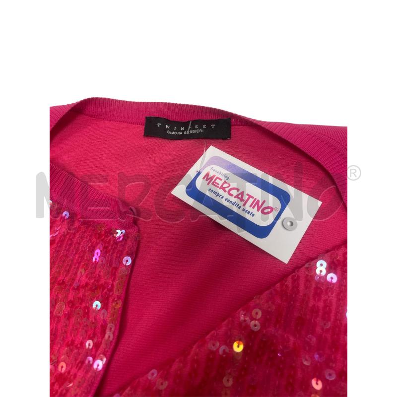 MAGLIONCINO DONNA TWIN SET SIMONA BARBIERI FUCSIA PAILLETTES  | Mercatino dell'Usato Torino via ceresole 5