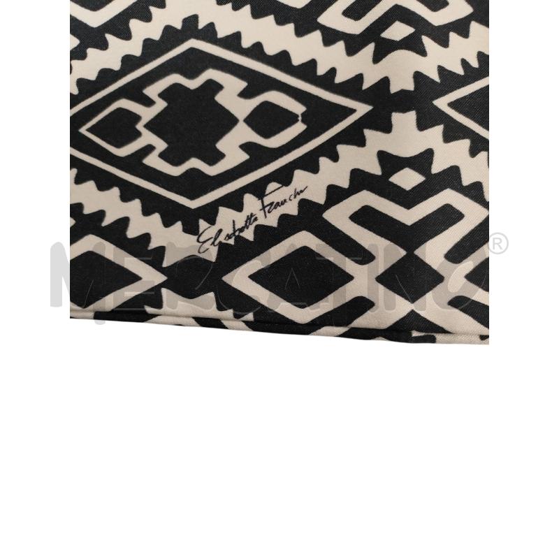 PANTALONE DONNA ELISABETTA FRANCHI BIANCO NERO GEOMETRICO CATENE DORATE | Mercatino dell'Usato Torino via ceresole 5