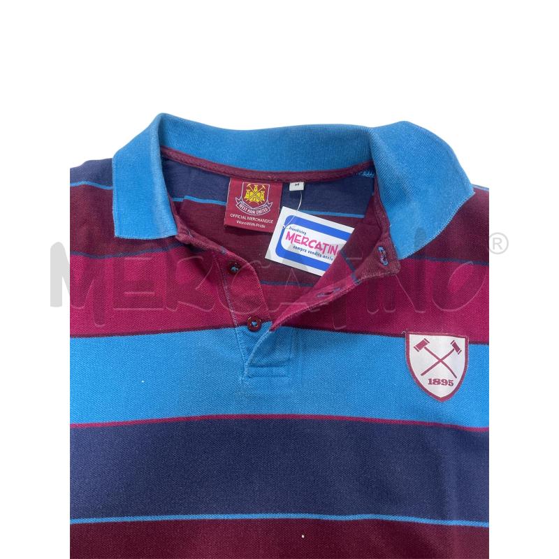POLO UOMO SPORTIVA UFFICIALE WEST HAM RETRO A RIGHE | Mercatino dell'Usato Torino via ceresole 4