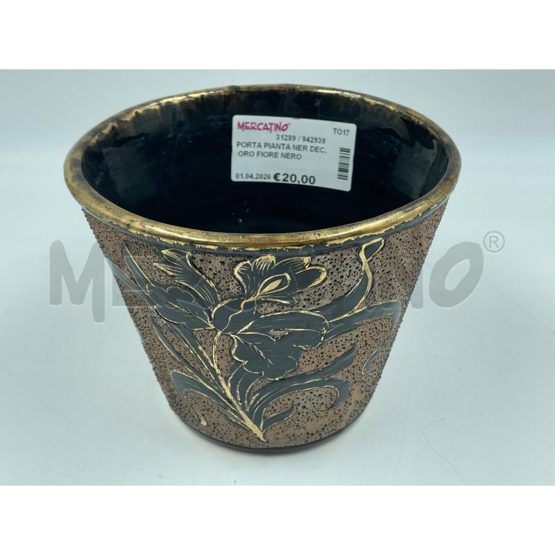 PORTA PIANTA NER DEC. ORO FIORE NERO MICA 1984 | Mercatino dell'Usato Torino via ceresole 1