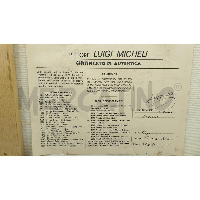 QUADRO PAESAGGIO INNEVATO F.TO L. MICHELI | Mercatino dell'Usato Torino via ceresole 3
