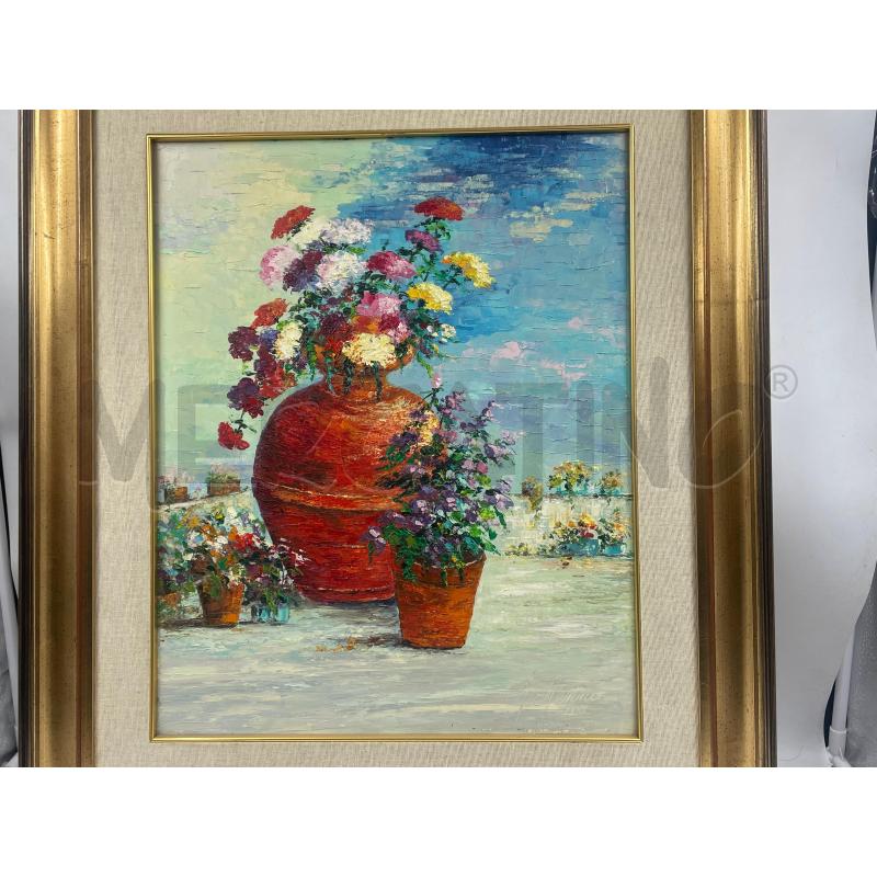 QUADRO VASO FIORI F.TO MENNI 1989 | Mercatino dell'Usato Torino via ceresole 3