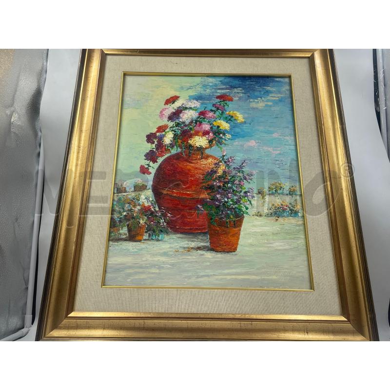 QUADRO VASO FIORI F.TO MENNI 1989 | Mercatino dell'Usato Torino via ceresole 4