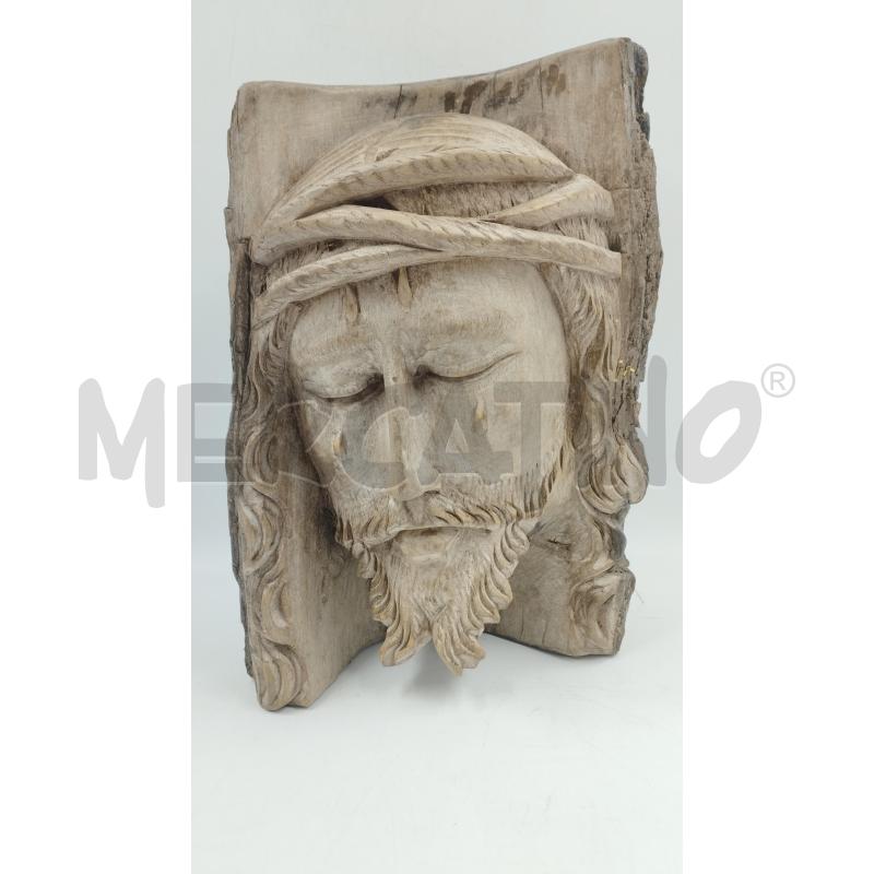 SCULTURA VISO GESU LEGNO MASSELLO | Mercatino dell'Usato Torino via ceresole 1