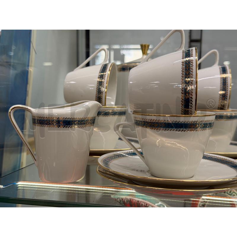 SERVIZIO DA TEA BAVARIA DECORI ORO E BLU DA 12 | Mercatino dell'Usato Torino via ceresole 2