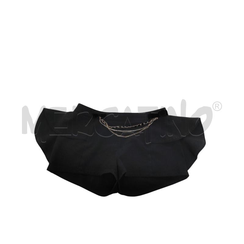 SHORTS DONNA ELISABETTA FRANCHI NERO SBUFFI CATENE DORATE | Mercatino dell'Usato Torino via ceresole 1