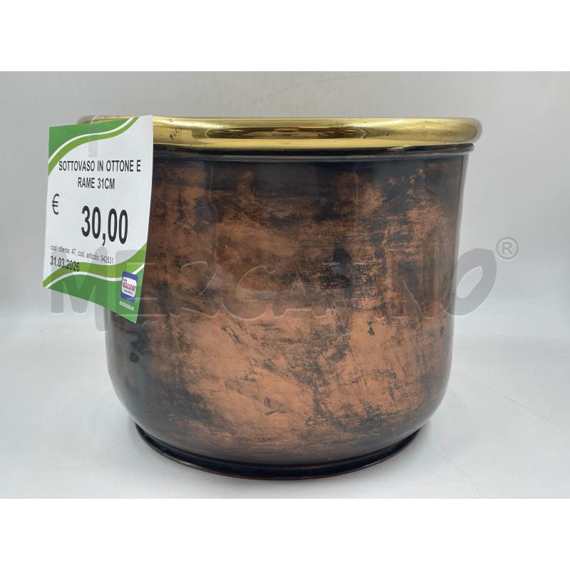 SOTTOVASO IN OTTONE E RAME 31CM | Mercatino dell'Usato Torino via ceresole 1
