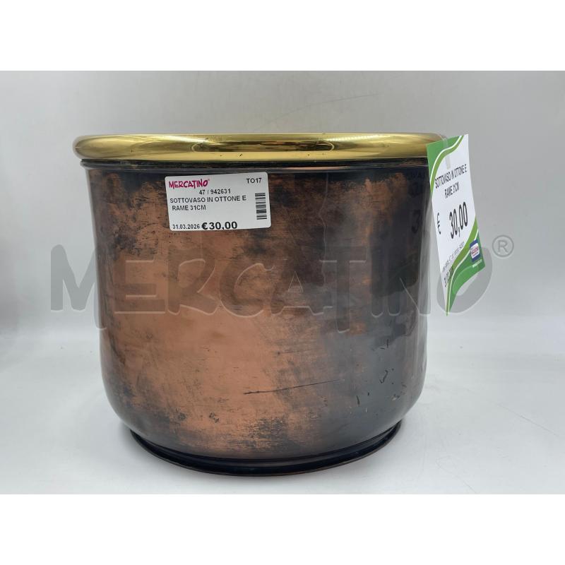 SOTTOVASO IN OTTONE E RAME 31CM | Mercatino dell'Usato Torino via ceresole 5