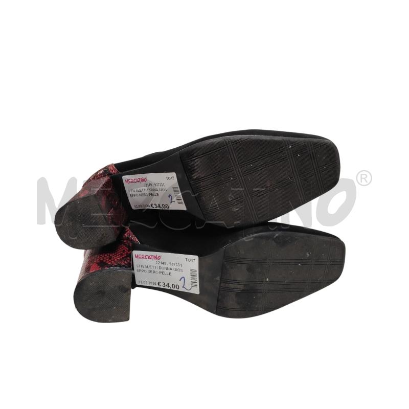 STIVALETTI DONNA GIOSEPPO NERO PELLE ROSSO  | Mercatino dell'Usato Torino via ceresole 4