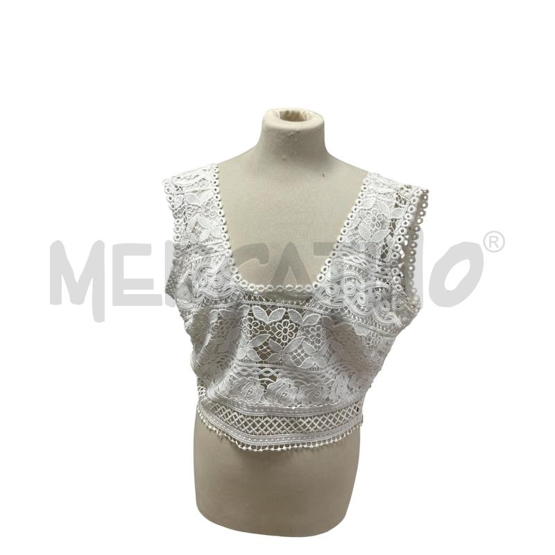 TOP GUESS PIZZO BIANCO CROP | Mercatino dell'Usato Torino via ceresole 1