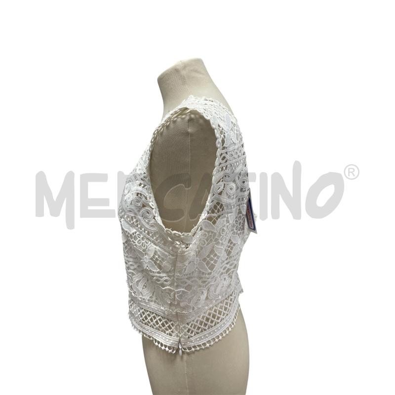TOP GUESS PIZZO BIANCO CROP | Mercatino dell'Usato Torino via ceresole 2