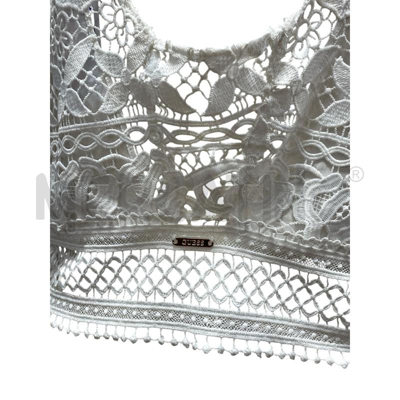 TOP GUESS PIZZO BIANCO CROP | Mercatino dell'Usato Torino via ceresole 4