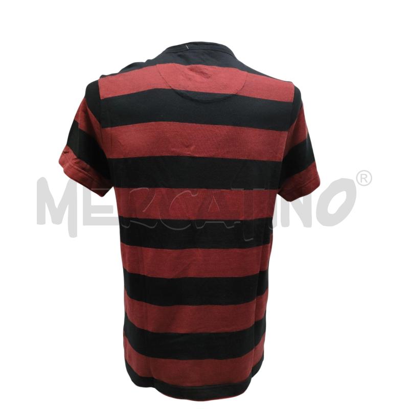 T SHIRT UOMO  GUESS NERO ROSSO RIGHE  | Mercatino dell'Usato Torino via ceresole 3