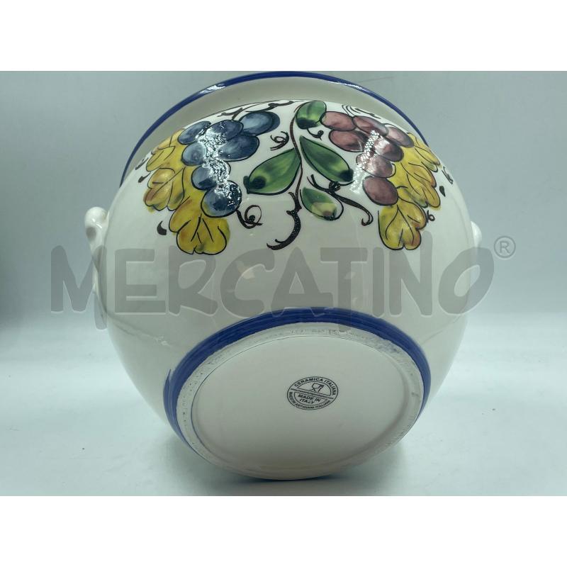 VASO GRANDE CERAMICHE ITALIANE BORDO BLU NAT. MORTA | Mercatino dell'Usato Torino via ceresole 5