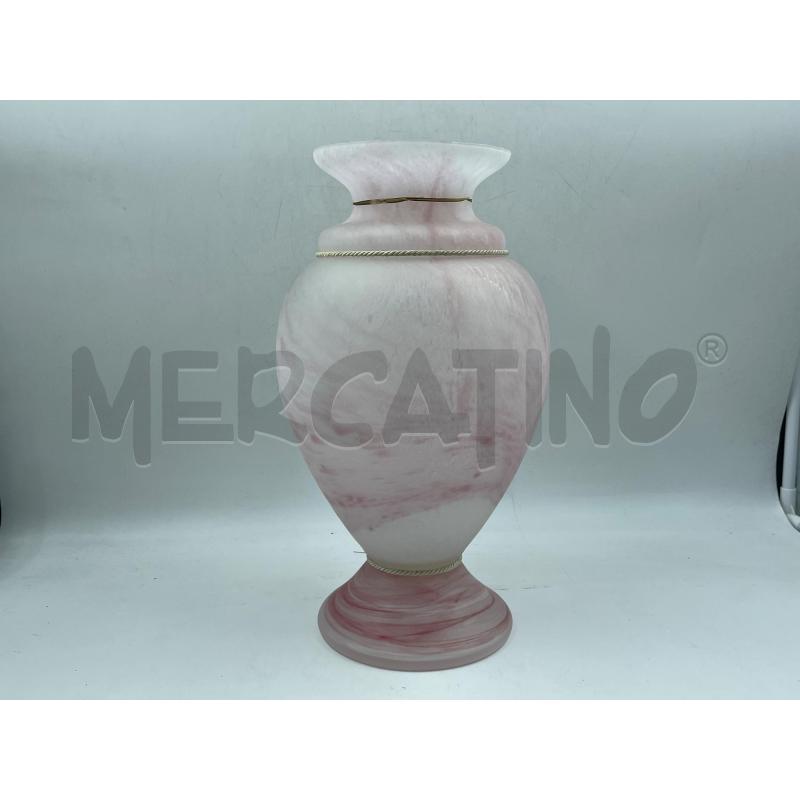 VASO GRANDE IN VETRO CON ROSA IN CERAMICA  | Mercatino dell'Usato Torino via ceresole 2