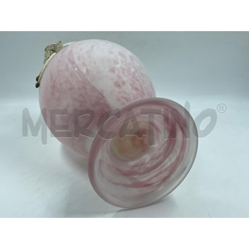 VASO GRANDE IN VETRO CON ROSA IN CERAMICA  | Mercatino dell'Usato Torino via ceresole 5