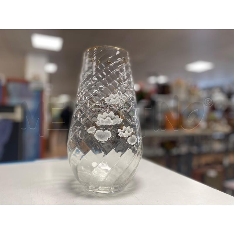 VASO IN VETRO ALTO BORDO DORATO | Mercatino dell'Usato Torino via ceresole 1
