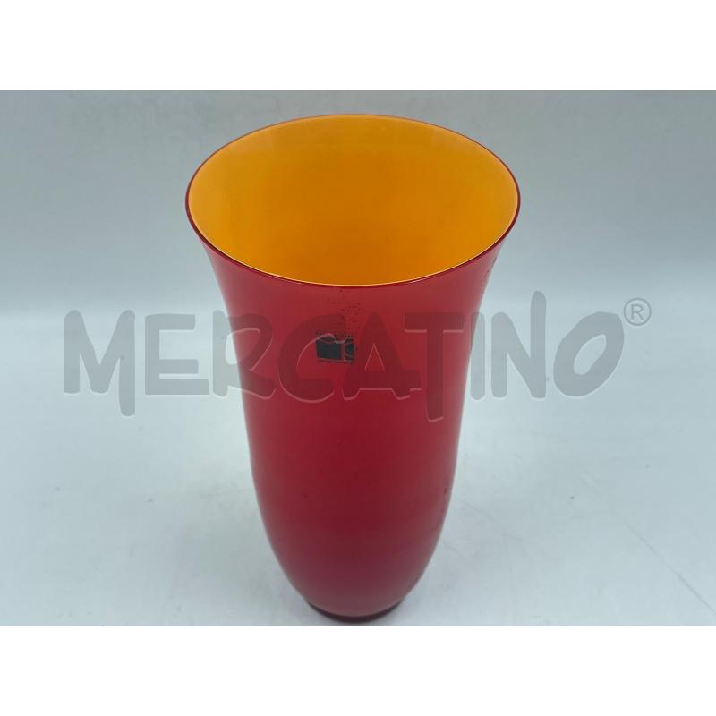 VASO VETRO ROSSO ARANCIO CARLO MORETTI | Mercatino dell'Usato Torino via ceresole 3