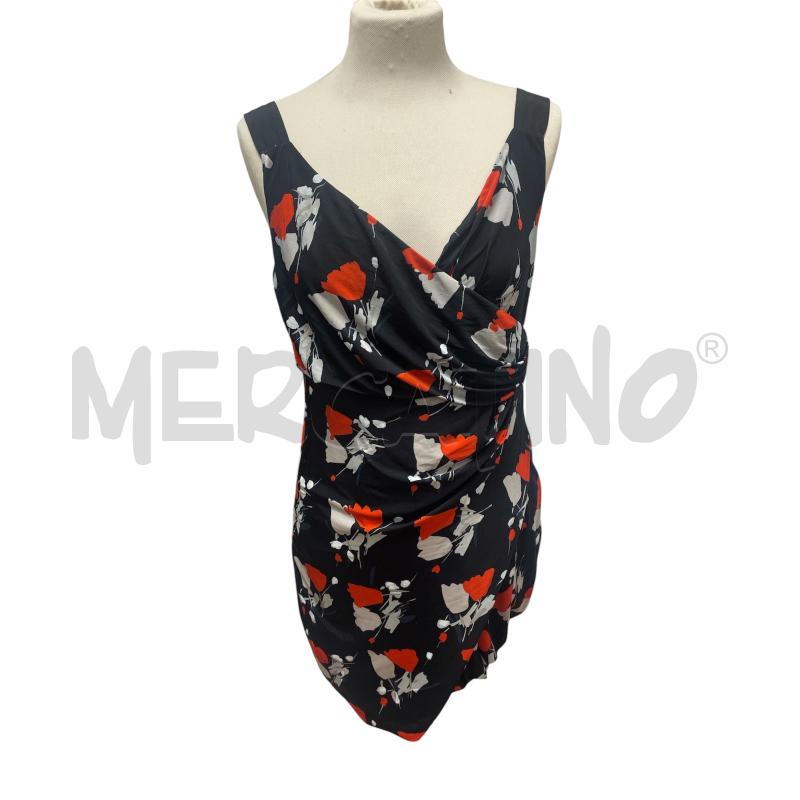 VESTITO DONNA  MAXMARA NERO FIORI ROSSO  | Mercatino dell'Usato Torino via ceresole 1