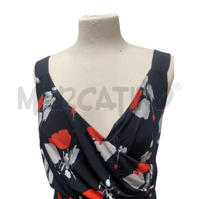 VESTITO DONNA  MAXMARA NERO FIORI ROSSO  | Mercatino dell'Usato Torino via ceresole 4