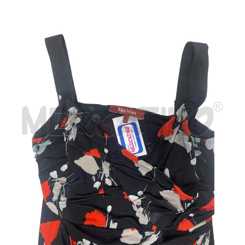 VESTITO DONNA  MAXMARA NERO FIORI ROSSO  | Mercatino dell'Usato Torino via ceresole 5