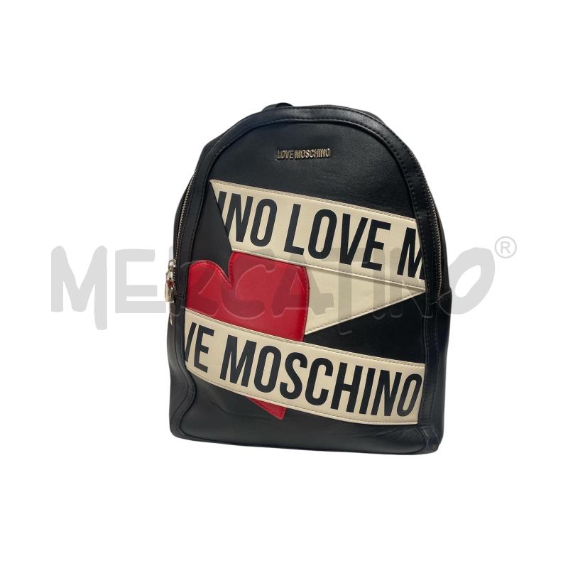 ZAINO DONNA LOVE MOSCHINO NERO BIANCO ROSSO | Mercatino dell'Usato Torino via ceresole 1
