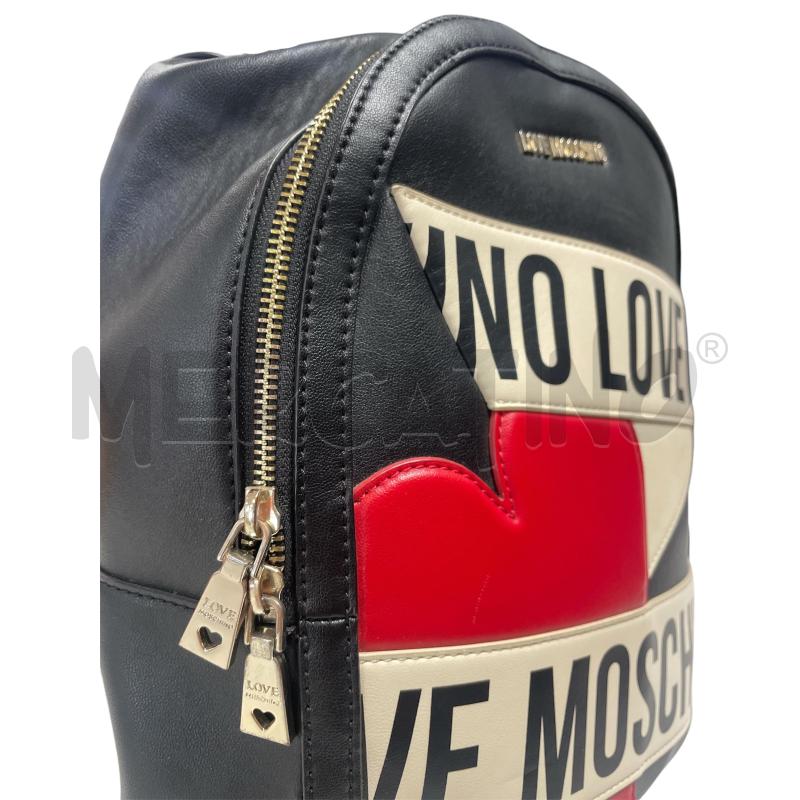 ZAINO DONNA LOVE MOSCHINO NERO BIANCO ROSSO | Mercatino dell'Usato Torino via ceresole 2