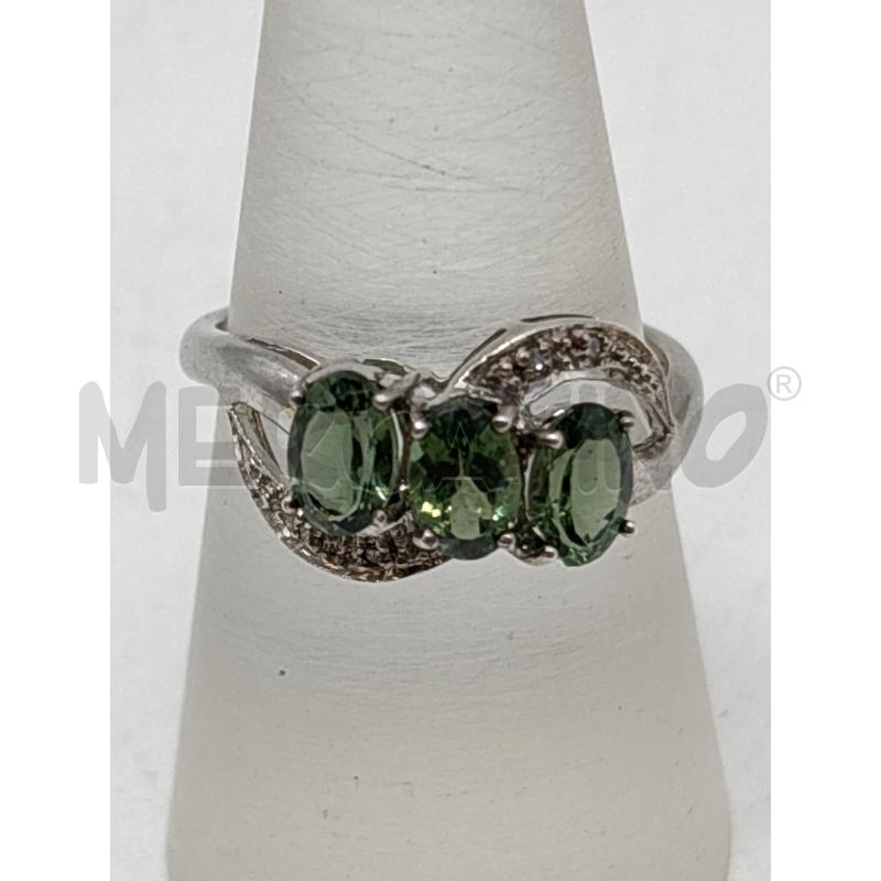 ANELLO DONNA AG 3 PIETRE VERDI | Mercatino dell'Usato Torino c.so traiano 1
