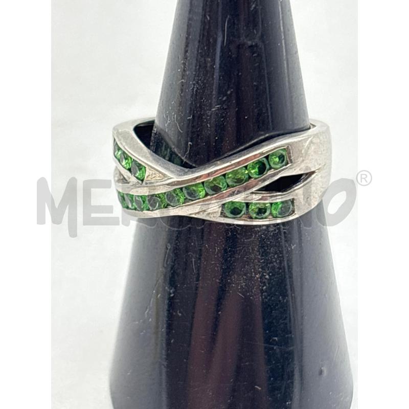 ANELLO DONNA AG CON PIETRE VERDI | Mercatino dell'Usato Torino c.so traiano 1